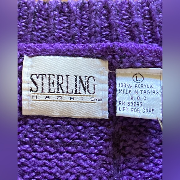 Sterling Harris vintage 80s knit sweater cable knit collar, cute and cozy knit.. - Picture 7 of 7